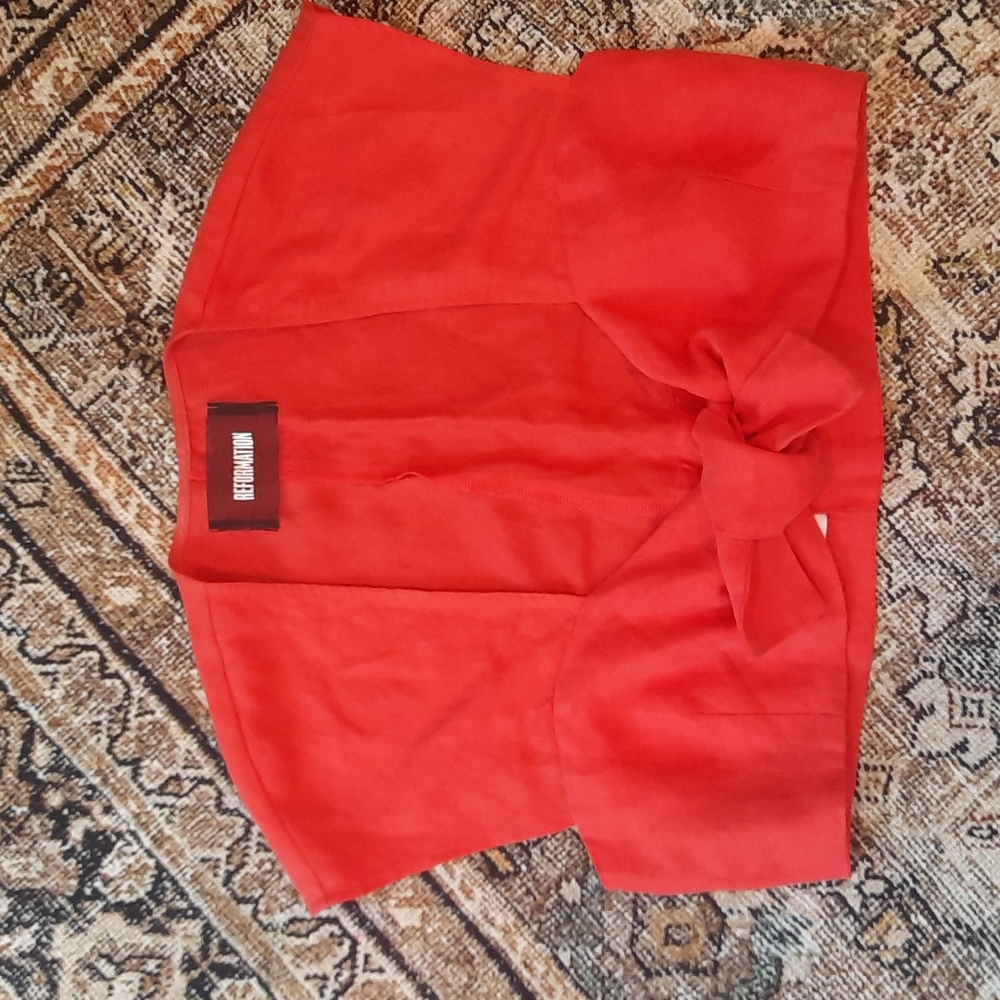 Reformation Red Tie Top